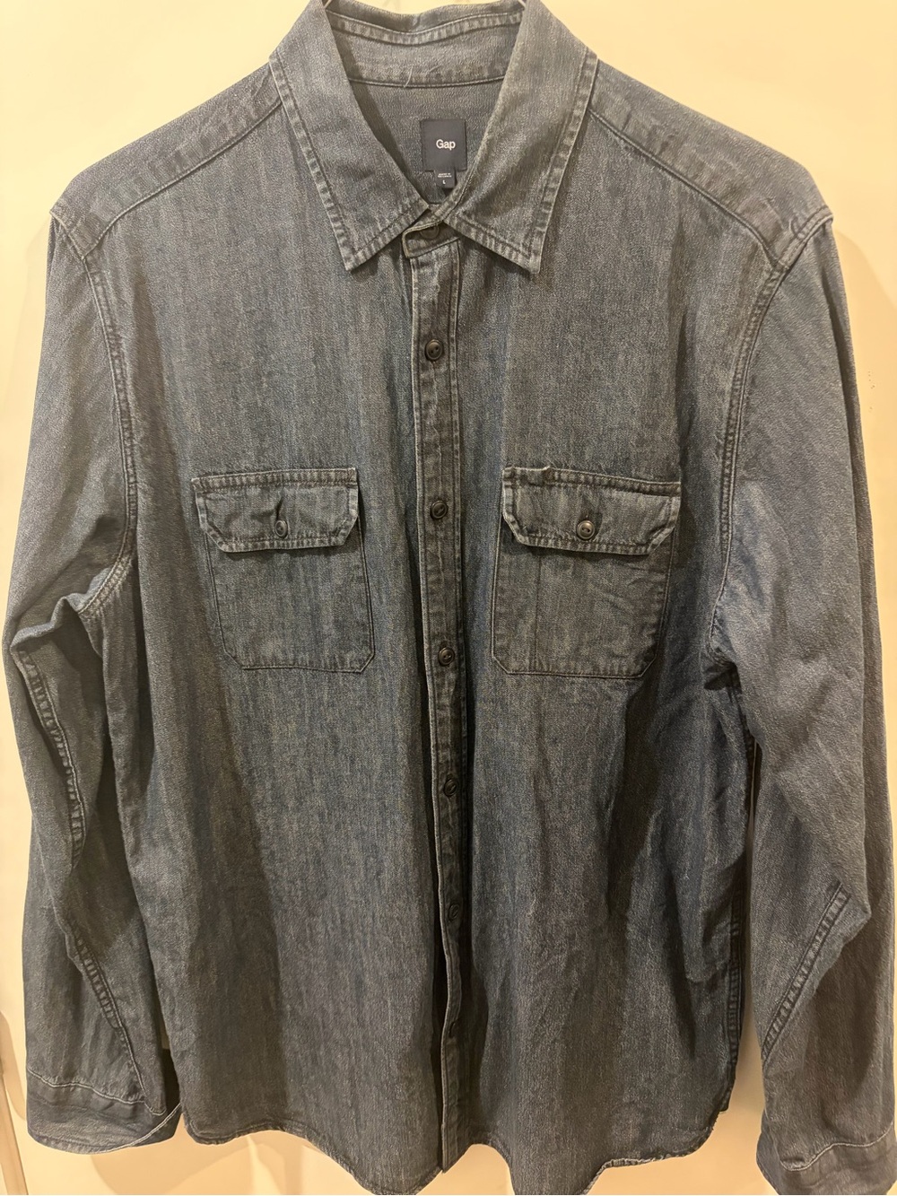 GAP Men's Washed Denim look Shirt Jacket - charcoal